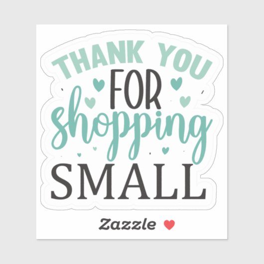小さな店舗でのお買い物に感謝 シール (シート)