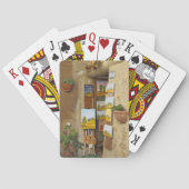 小さな店舗で、歩道にアートワークを売る トランプ (裏面)