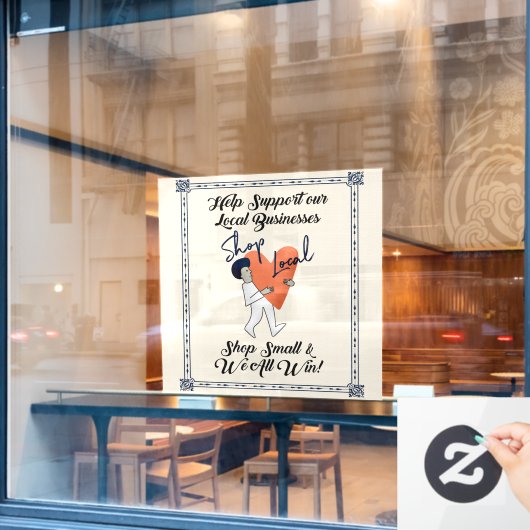 小さな店舗を応援しよう 地元中小企業をサポート ウィンドウサイン (カフェ窓)