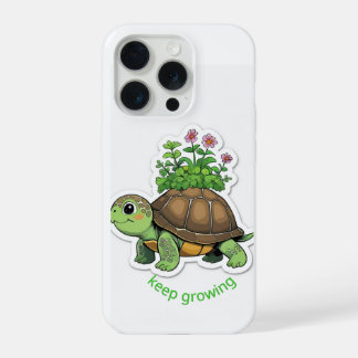 小さな庭を運ぶかわいい赤ちゃんカメのスマホケース iPhone 15 PROケース