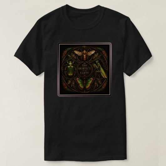 小さな建築家 昆虫 Tシャツ (デザイン正面)