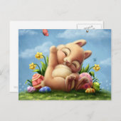 小さな復活祭のバニー シーズンポストカード (正面/裏面)