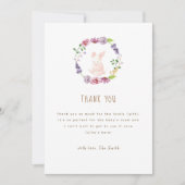 小さな復活祭のフローラリース赤ちゃんシャワー サンキューカード (正面)