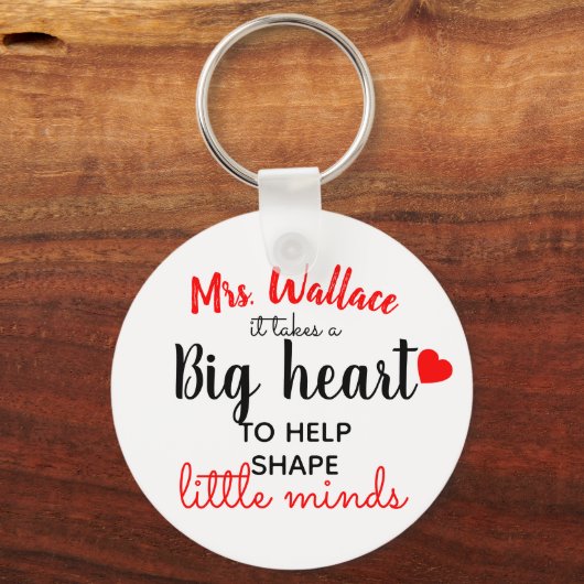 小さな心に大きな教えハート先生ファッション キーホルダー (裏面)