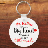 小さな心に大きな教えハート先生ファッション キーホルダー (正面)