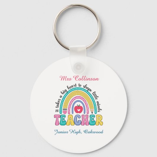 小さな心の虹を形作るには大きなハートが必要だ キーホルダー (裏面)