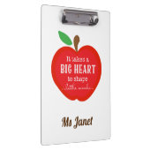 小さな心を形成するには大きなハートが必要先生 クリップボード (右)