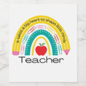 小さな心を形成するには大きなハートが必要先生 ワインラベル (シングルラベル)