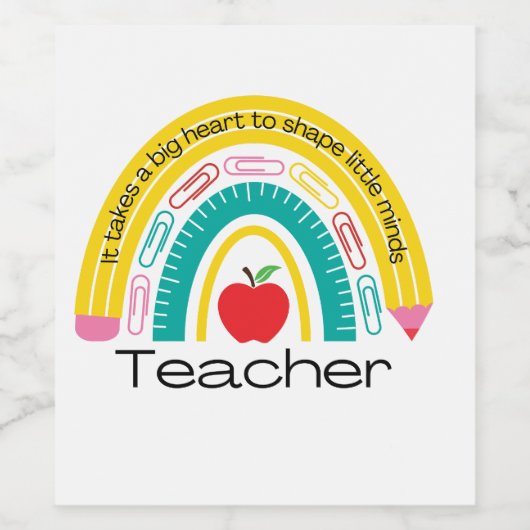 小さな心を形成するには大きなハートが必要先生 ワインラベル (シングルラベル)