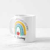 小さな心を形成するには大きなハートを必要とする先生 コーヒーマグカップ (正面左)