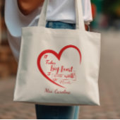 小さな心を形成するには大きなハートを必要とする先生 トートバッグ