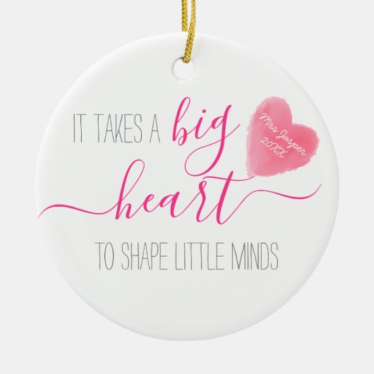 小さな心を形成するには大きなハート救済が必要である セラミックオーナメント (正面)