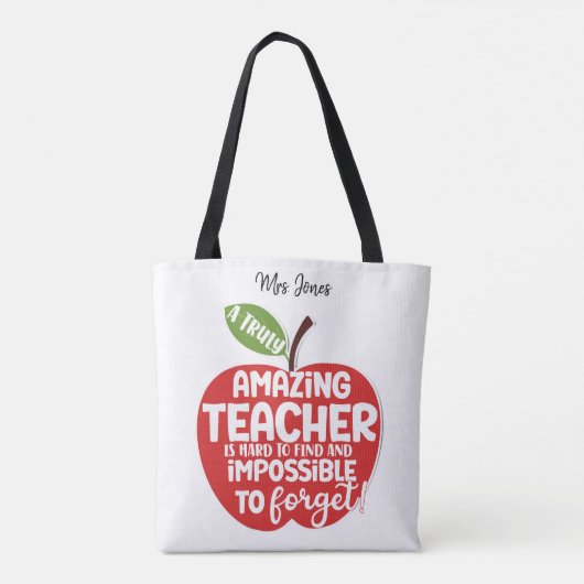 小さな心を形成する赤いリンゴ大きなハート先生 トートバッグ (裏面)