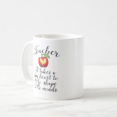 小さな心を形救済成する大きなハート先生 コーヒーマグカップ (正面左)