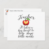 小さな心を形救済成する大きなハート先生 ポストカード (正面/裏面)