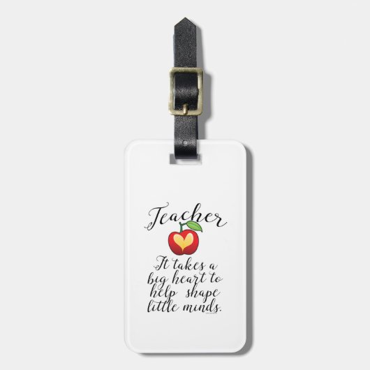 小さな心を形救済成する大きなハート先生 ラゲッジタグ (正面縦)