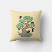 小さな忍者が盆栽の黄色 クッション (裏面)