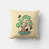 小さな忍者が盆栽の黄色 クッション (正面)