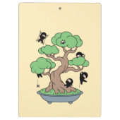 小さな忍者が盆栽の黄色 クリップボード (裏面)