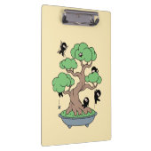 小さな忍者が盆栽の黄色 クリップボード (右)
