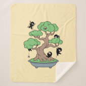 小さな忍者が盆栽の黄色 シェルパブランケット (正面)