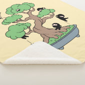 小さな忍者が盆栽の黄色 シェルパブランケット (3/4)