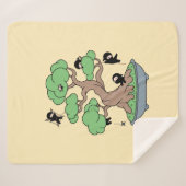 小さな忍者が盆栽の黄色 シェルパブランケット (正面(横))
