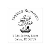 小さな忍者と盆栽の住所 ラバースタンプ (インプリント)