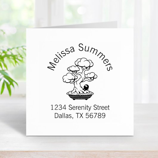 小さな忍者と盆栽の住所 ラバースタンプ