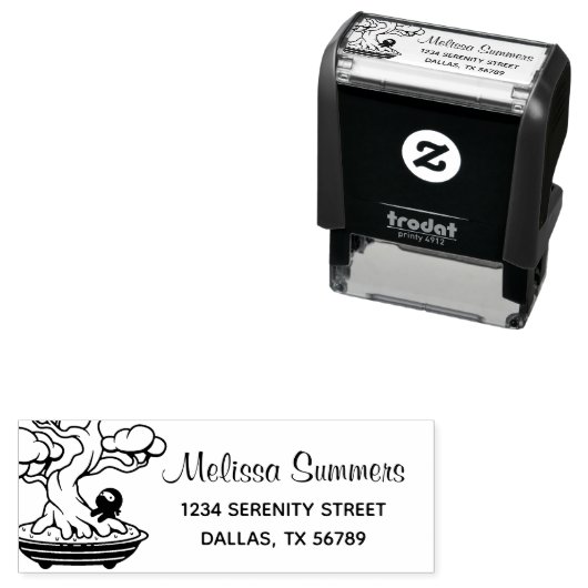 小さな忍者と盆栽の木のアドレス4 セルフインキングスタンプ (インサイチュ)