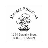 小さな忍者と盆栽の木の住所2 セルフインキングスタンプ (デザイン)