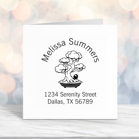 小さな忍者と盆栽の木の住所2 セルフインキングスタンプ