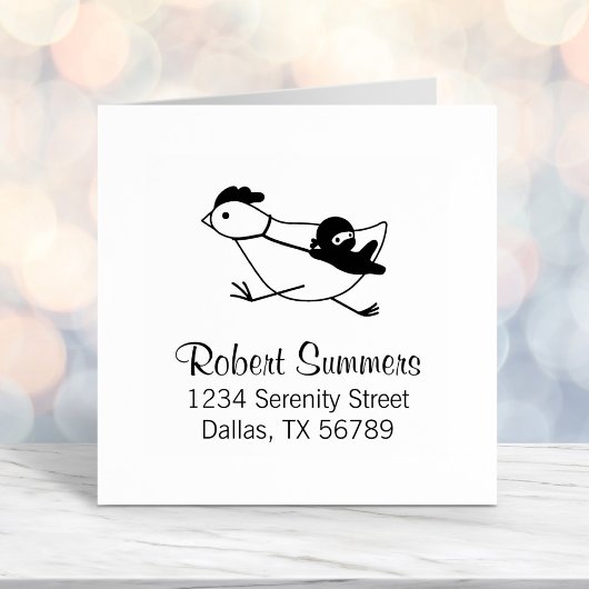 小さな忍者の大きなチキンアドレス セルフインキングスタンプ