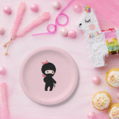 小さな忍者ガールオンピンク ペーパープレート (パーティー)