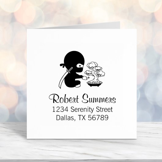 小さな忍者散水盆栽ツリーアドレス セルフインキングスタンプ