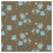 小さな忘れ青い私が茶色の上に花を ファブリック (クローズアップ)