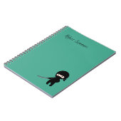 小さな怒忍者名前をカスタムするオンダークグリーン ノートブック (左側)