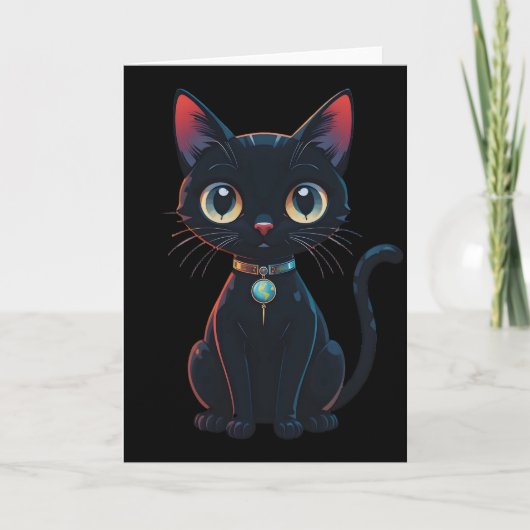 小さな怖い黒猫 カード (正面)