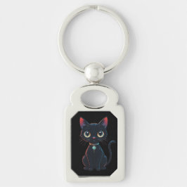 小さな怖い黒猫 キーホルダー