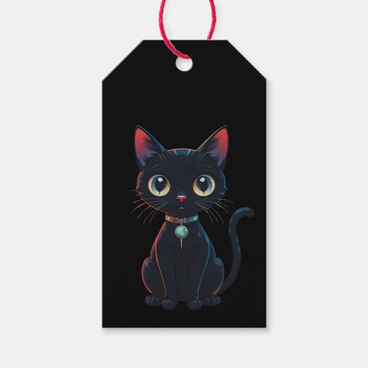小さな怖い黒猫 ギフトタグ (正面)
