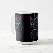 小さな怖い黒猫 コーヒーマグカップ (正面左)