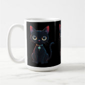 小さな怖い黒猫 コーヒーマグカップ (左)