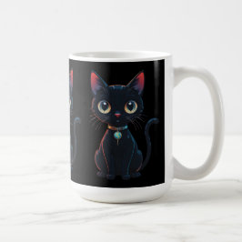 小さな怖い黒猫 コーヒーマグカップ