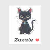 小さな怖い黒猫 シール (シート)