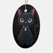 小さな怖い黒猫 セラミックオーナメント (左)