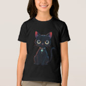 小さな怖い黒猫 トライブレンドTシャツ (正面)