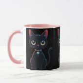 小さな怖い黒猫 マグカップ (左)