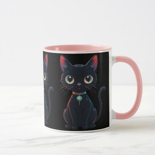 小さな怖い黒猫 マグカップ (右)