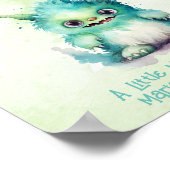 小さな怪物の男の子の赤ちゃんシャワーの好意 ポスター (角)