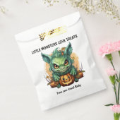小さな怪物の緑の生き物ハロウィン フェイバーバッグ (封をした状態)